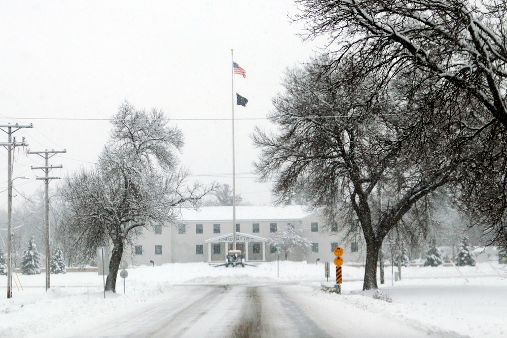 American Flag and Fort McCoy