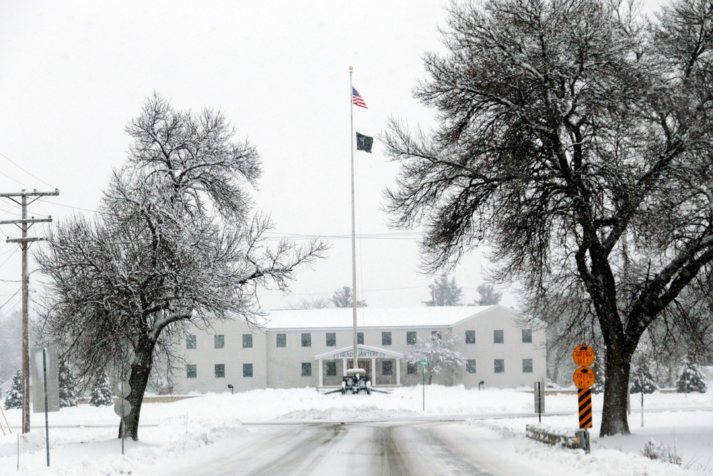 American Flag and Fort McCoy