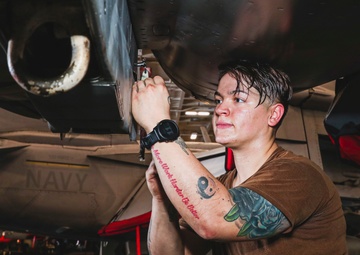 Sailor Performs Maintenance