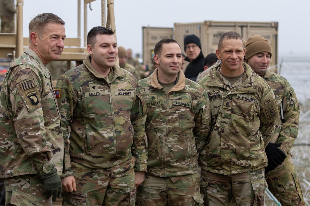 U.S. Army Chief of Staff and Sergeant Major of the Army Visit Soldiers at 33rd Air Base Poland