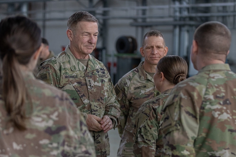 U.S. Army Chief of Staff and Sergeant Major of the Army Visit Soldiers at 33rd Air Base Poland