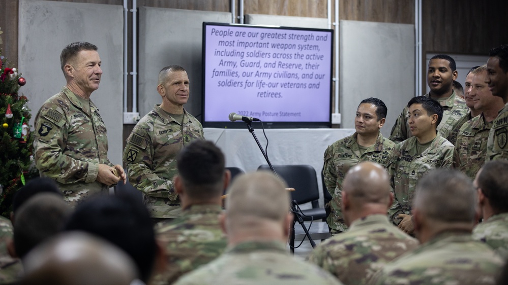 U.S. Army Chief of Staff and Sergeant Major of the Army visit CJTF-OIR Soldiers