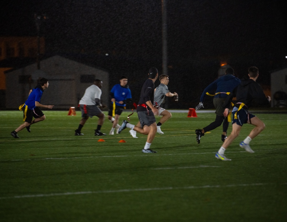 Misawa participates in intramural flag football