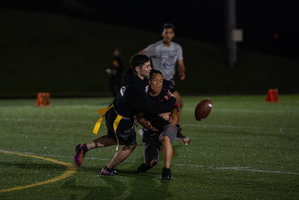 Misawa participates in intramural flag football