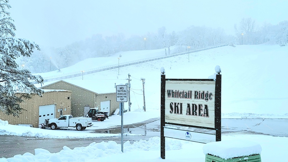 Snow-making operations at Fort McCoy's Whitetail Ridge Ski Area