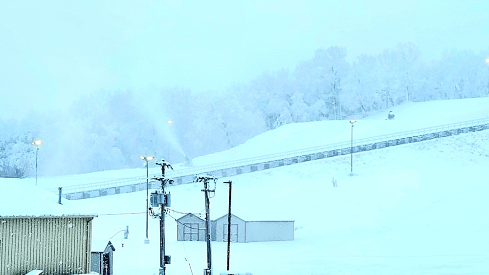 Snow-making operations at Fort McCoy's Whitetail Ridge Ski Area