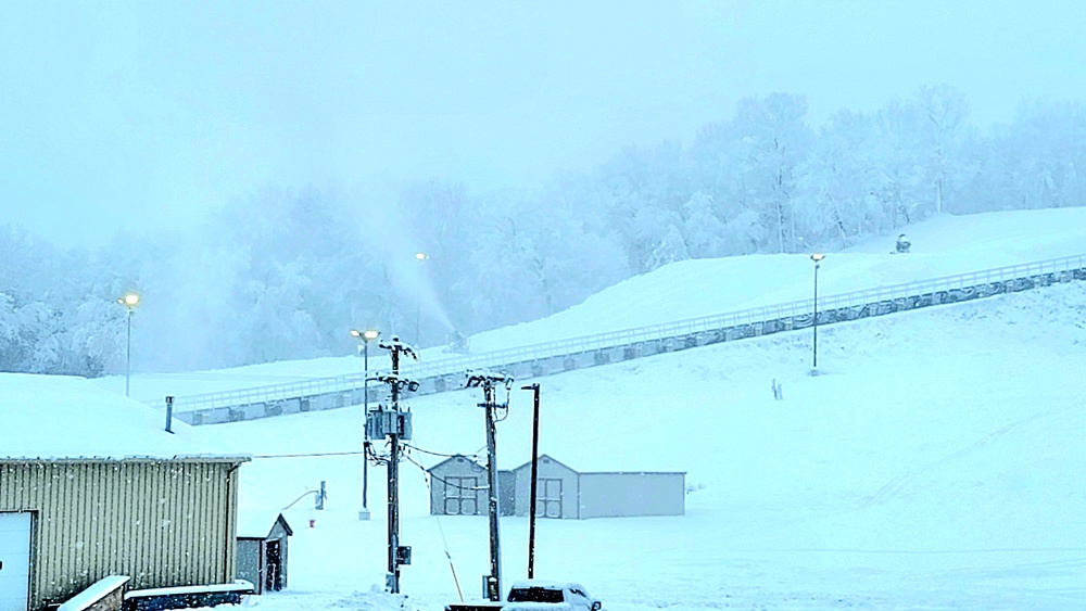 Snow-making operations at Fort McCoy's Whitetail Ridge Ski Area