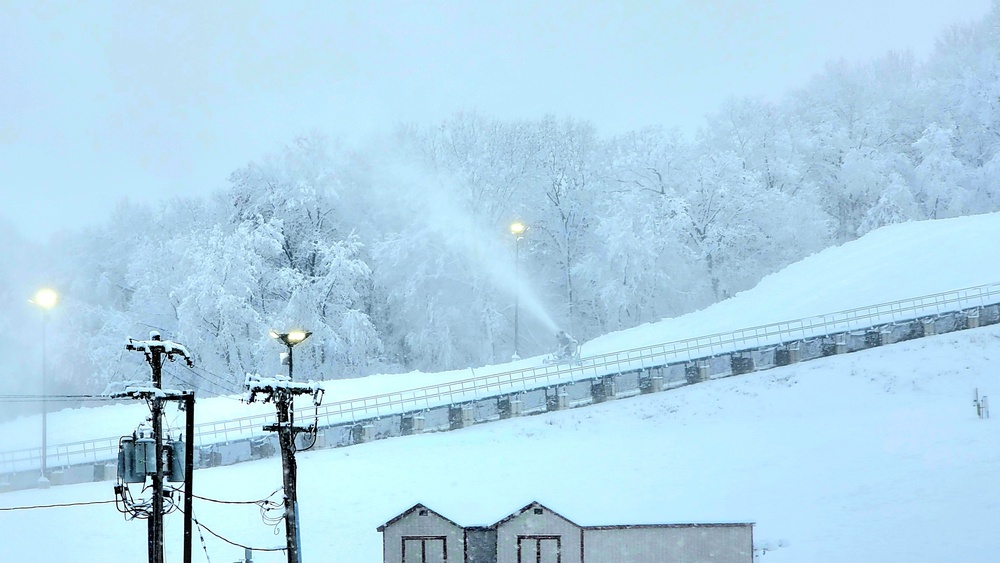 Snow-making operations at Fort McCoy's Whitetail Ridge Ski Area