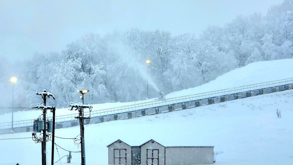 Snow-making operations at Fort McCoy's Whitetail Ridge Ski Area