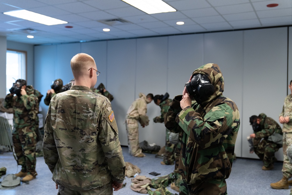 HHC soldiers conducted Chemical, Biological, Radiological, and Nuclear training