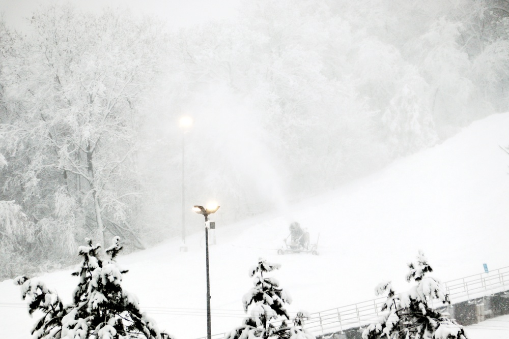 Snow-making operations at Fort McCoy's Whitetail Ridge Ski Area