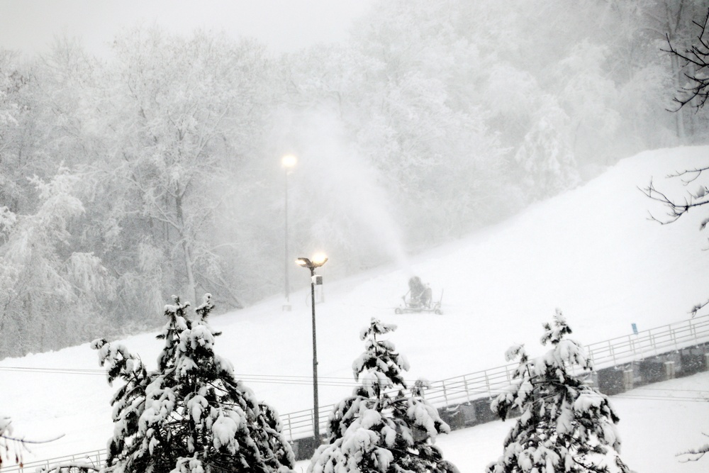 Snow-making operations at Fort McCoy's Whitetail Ridge Ski Area