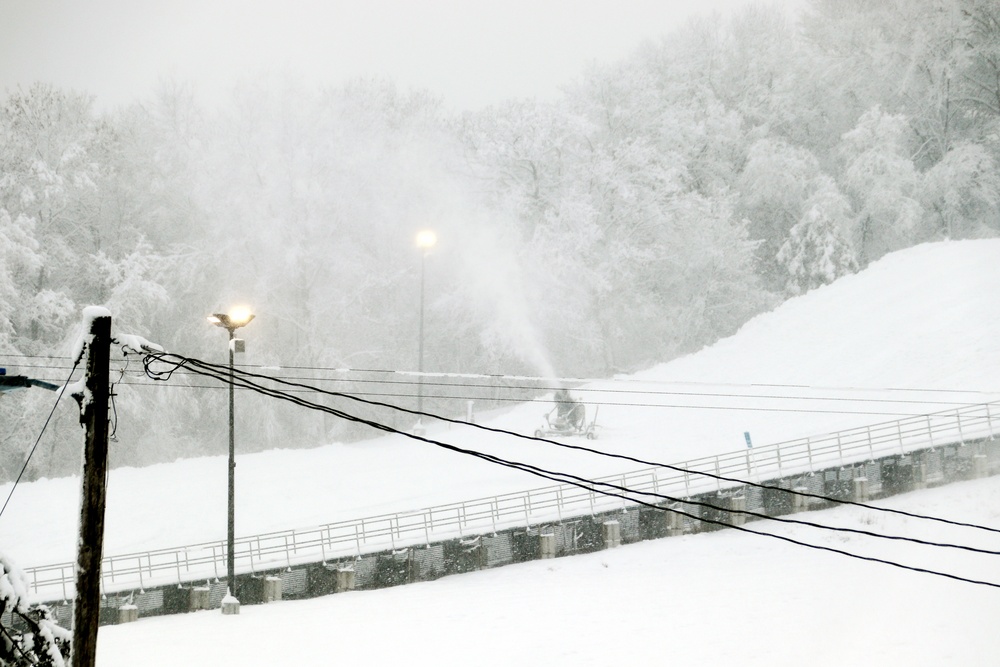 Snow-making operations at Fort McCoy's Whitetail Ridge Ski Area