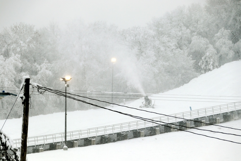 Snow-making operations at Fort McCoy's Whitetail Ridge Ski Area