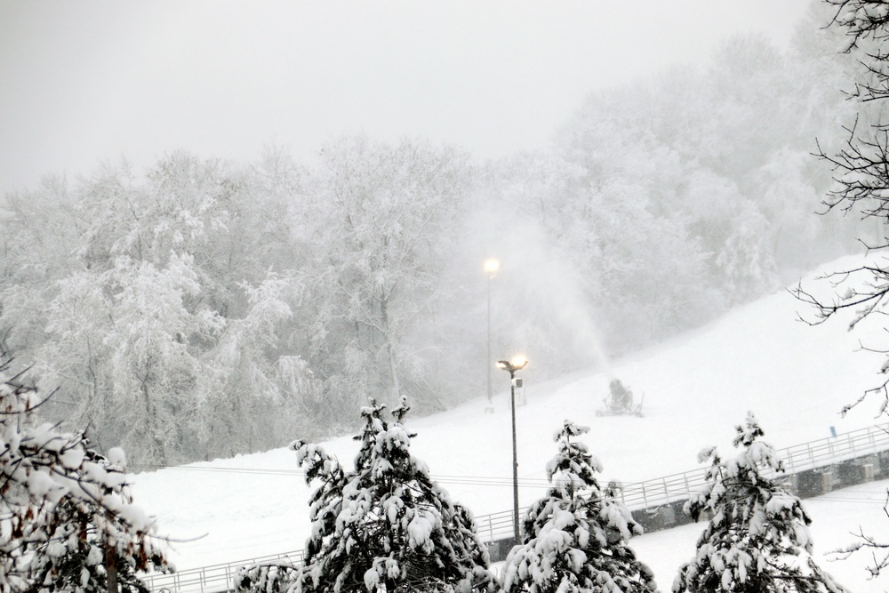 Snow-making operations at Fort McCoy's Whitetail Ridge Ski Area