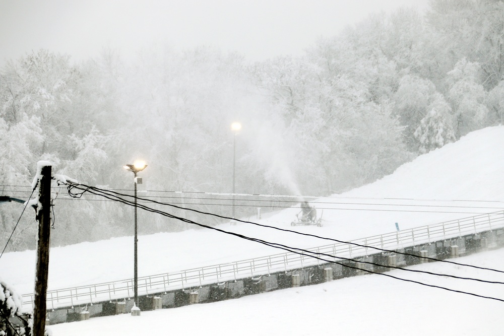 Snow-making operations at Fort McCoy's Whitetail Ridge Ski Area