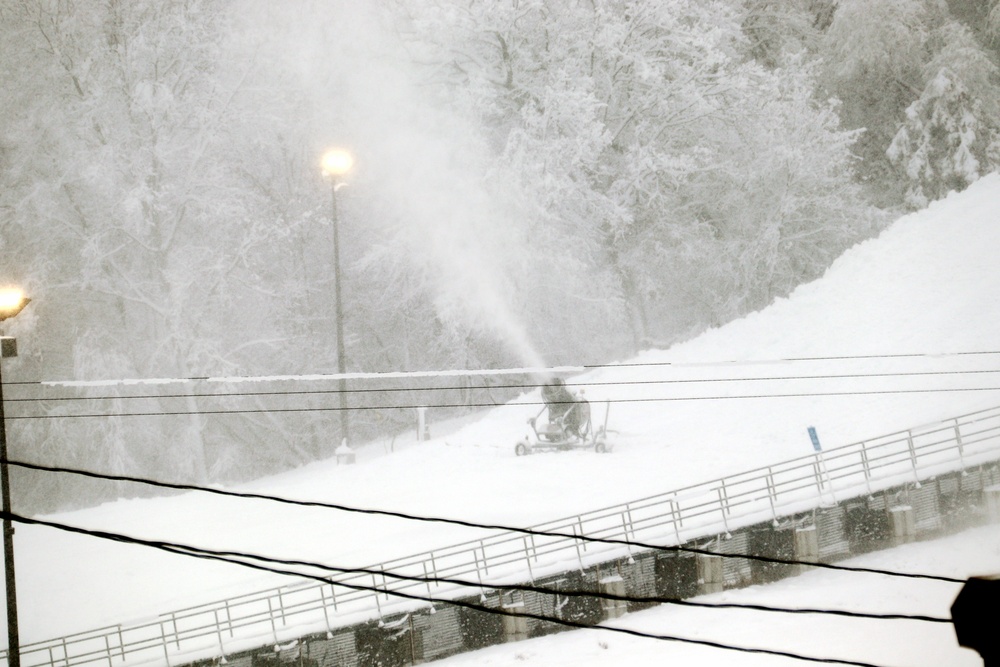 Snow-making operations at Fort McCoy's Whitetail Ridge Ski Area