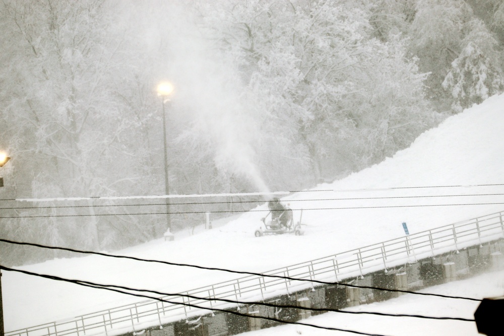 Snow-making operations at Fort McCoy's Whitetail Ridge Ski Area