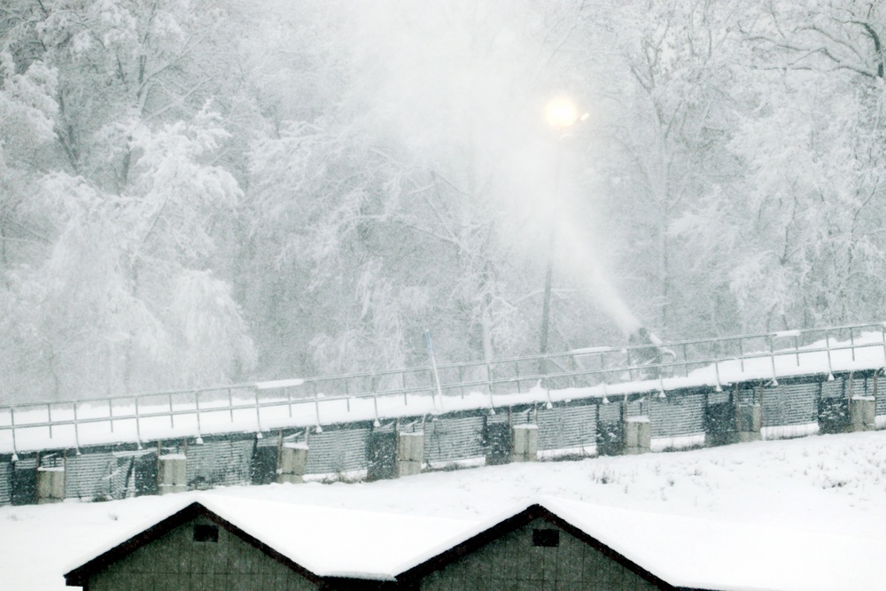 Snow-making operations at Fort McCoy's Whitetail Ridge Ski Area