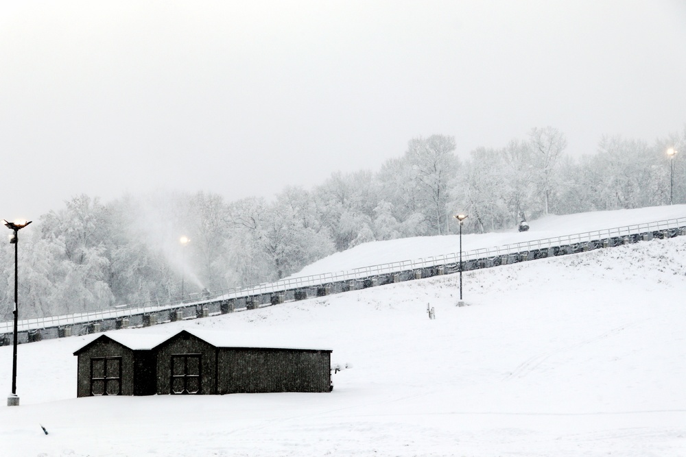 Snow-making operations at Fort McCoy's Whitetail Ridge Ski Area