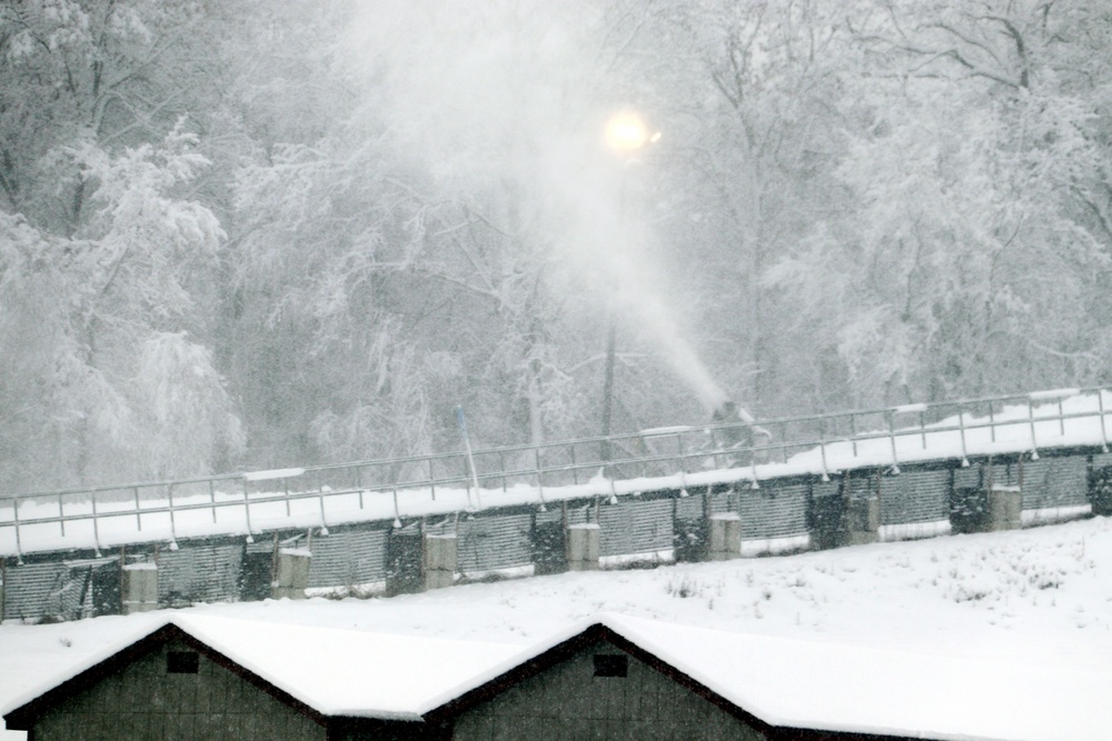 Snow-making operations at Fort McCoy's Whitetail Ridge Ski Area