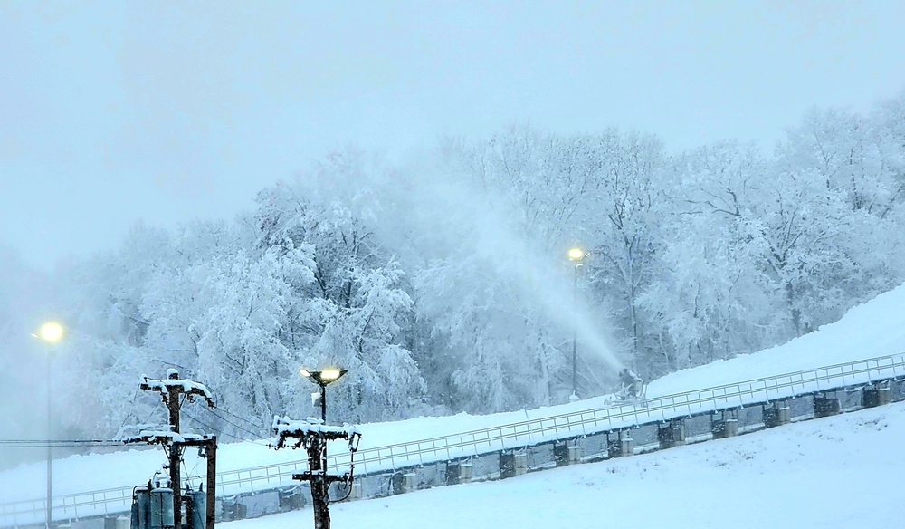 Snow-making operations at Fort McCoy's Whitetail Ridge Ski Area