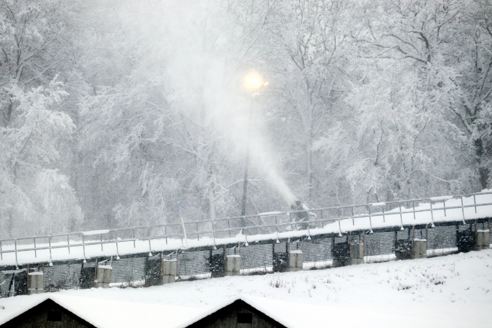 Snow-making operations at Fort McCoy's Whitetail Ridge Ski Area