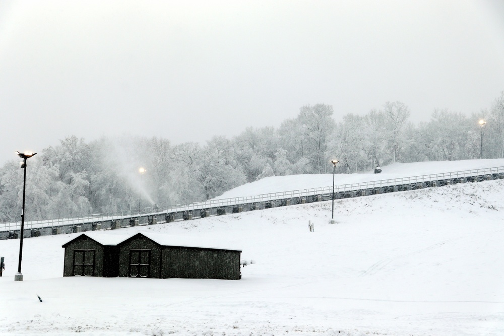 Snow-making operations at Fort McCoy's Whitetail Ridge Ski Area