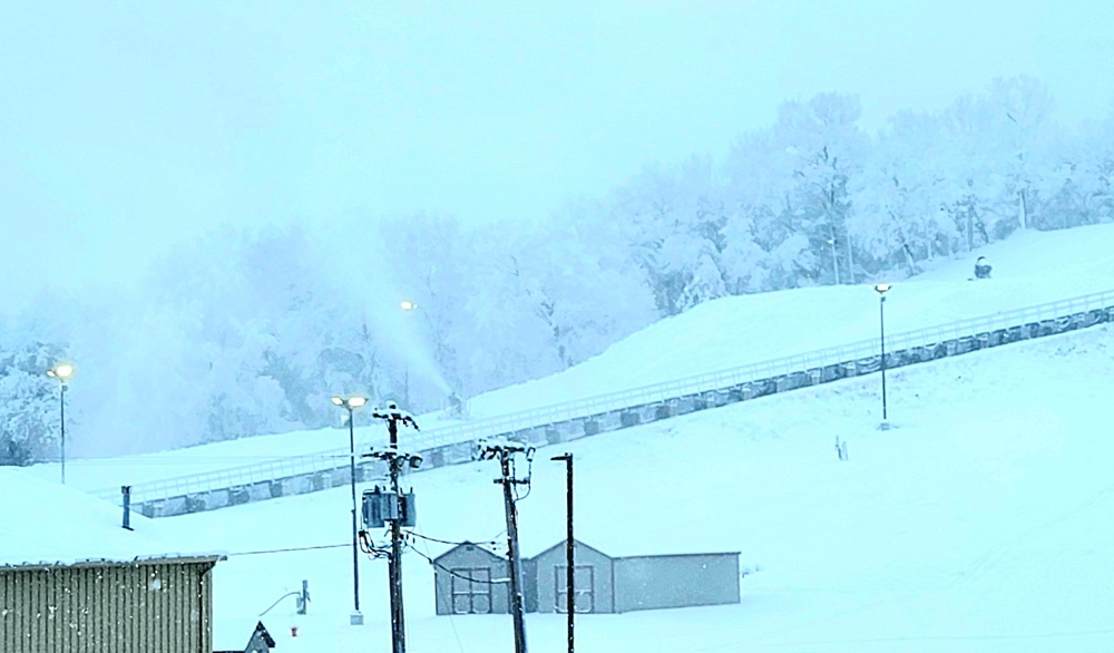 Snow-making operations at Fort McCoy's Whitetail Ridge Ski Area