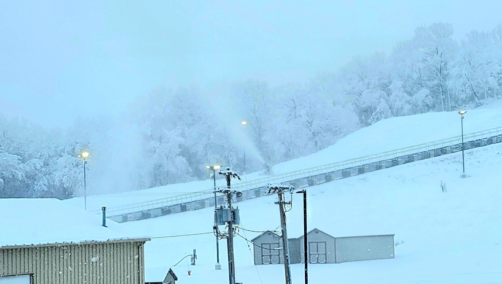 Snow-making operations at Fort McCoy's Whitetail Ridge Ski Area