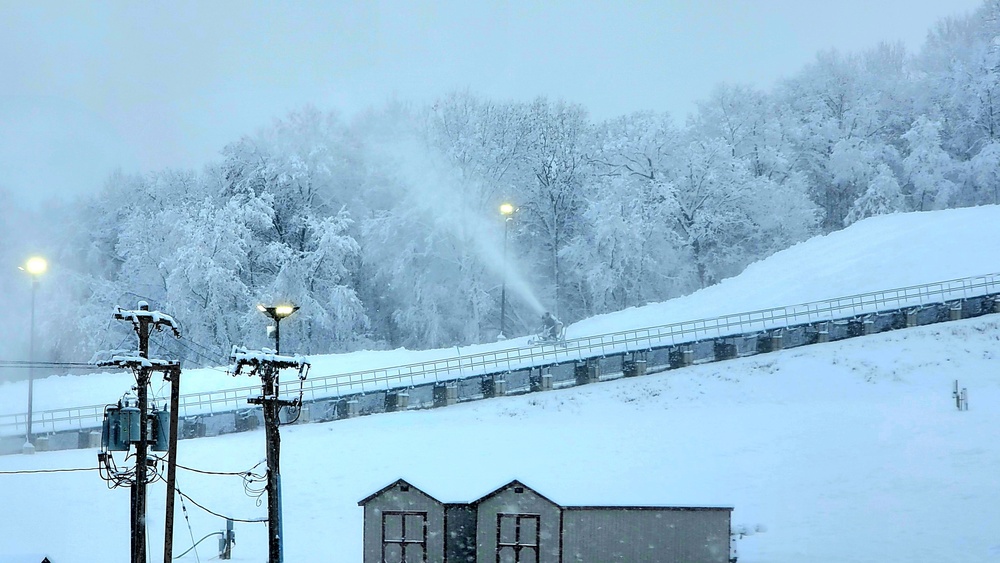 Snow-making operations at Fort McCoy's Whitetail Ridge Ski Area