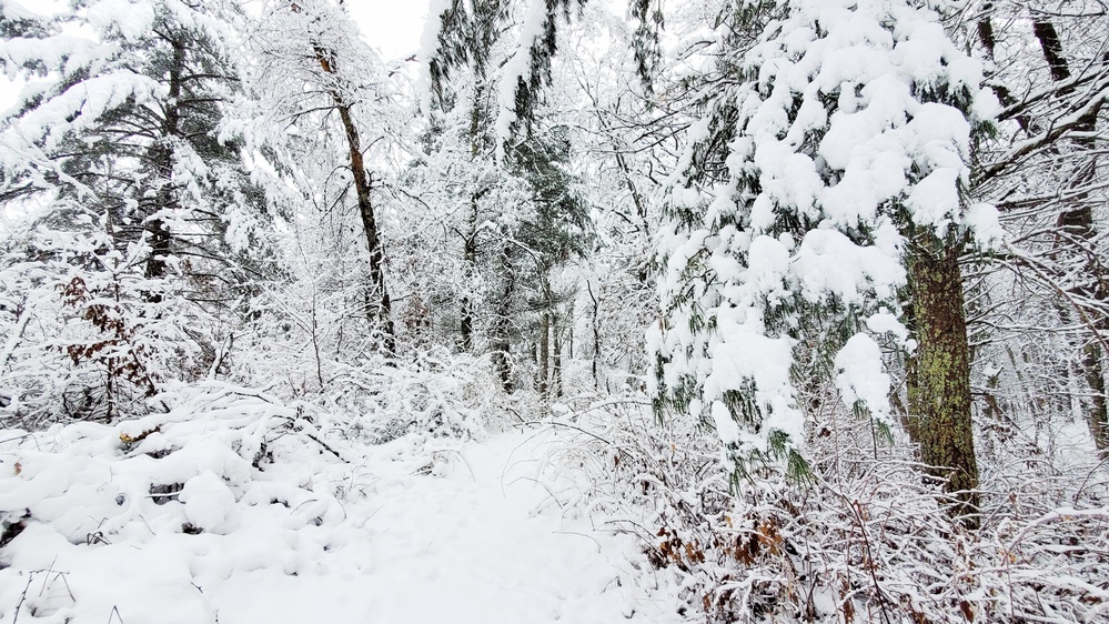 December 2022 snow scenes in Fort McCoy's Pine View Recreation Area