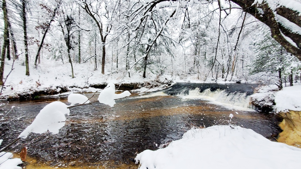December 2022 Snow Scenes at Trout Falls at Fort McCoy's Pine View Recreation Area