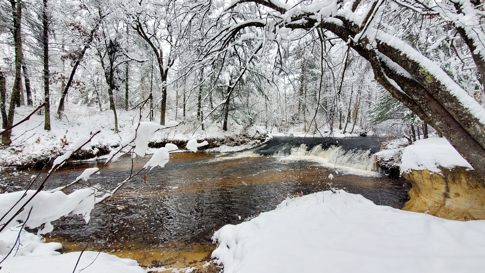 December 2022 Snow Scenes at Trout Falls at Fort McCoy's Pine View Recreation Area