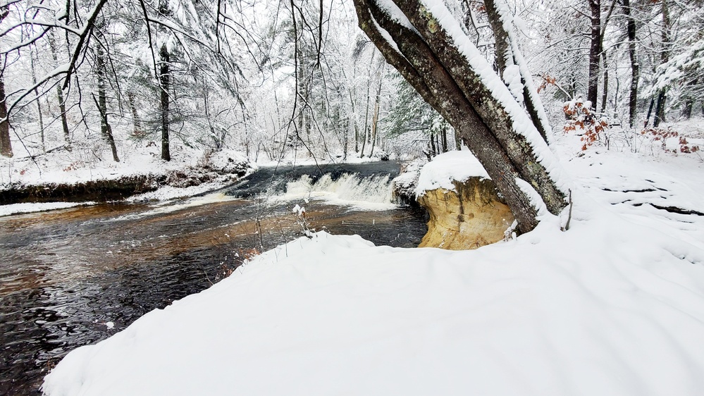 December 2022 Snow Scenes at Trout Falls at Fort McCoy's Pine View Recreation Area