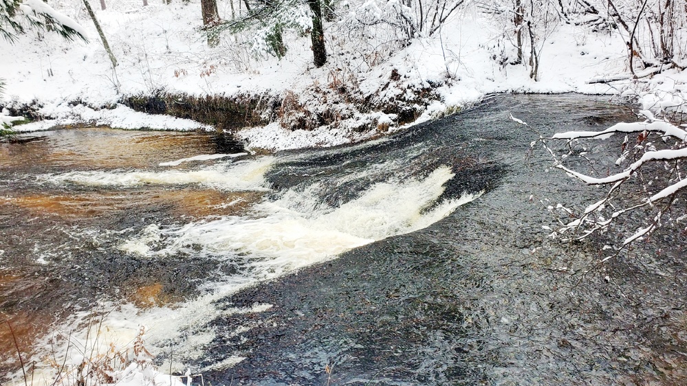 December 2022 Snow Scenes at Trout Falls at Fort McCoy's Pine View Recreation Area