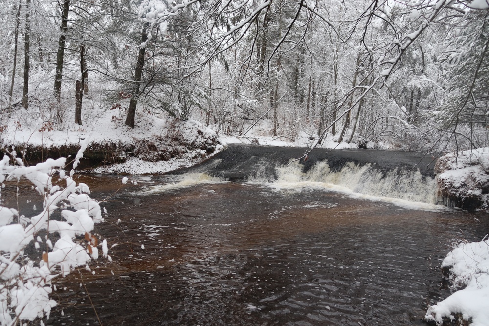 December 2022 Snow Scenes at Trout Falls at Fort McCoy's Pine View Recreation Area