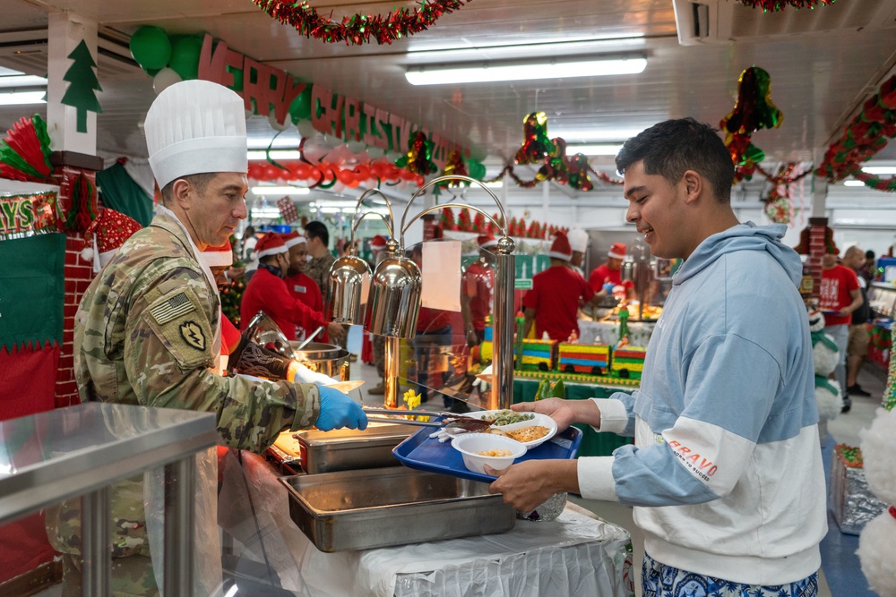 Christmas Meal Zone 6 Dining Facility Camp Arifjan in Kuwait