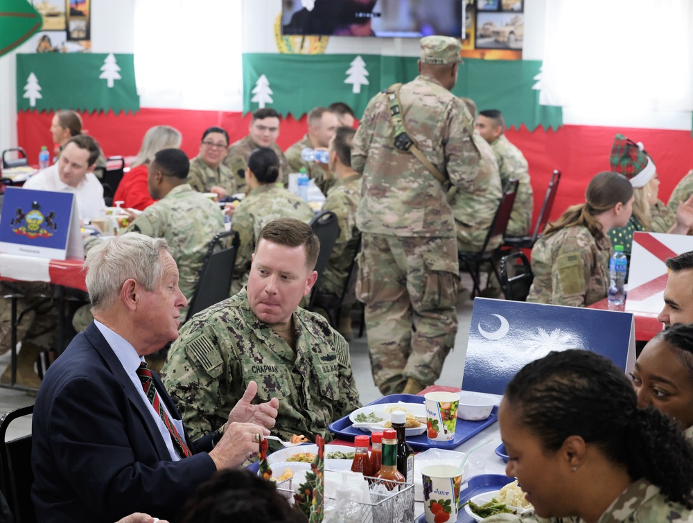 Congressional Delegation visits Camp Arifjan for Christmas, December, 2022