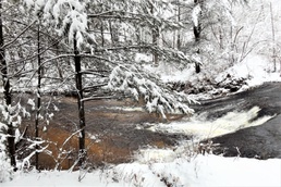 December 2022 Snow Scenes at Trout Falls at Fort McCoy's Pine View Recreation Area