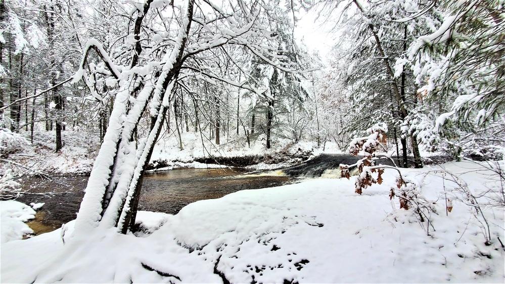 December 2022 Snow Scenes at Trout Falls at Fort McCoy's Pine View Recreation Area
