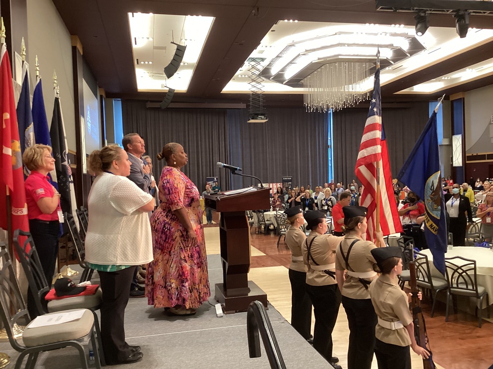 Land and Maritime Resolution Specialist renders National Anthem at state women veterans conference