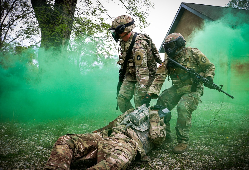 Through the smoke: U.S. Soldiers train at Iowa combat medic course