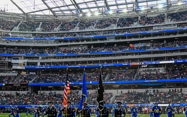 Vandenberg's Honor Guard Presents the Colors at Rams Game on Christmas Day
