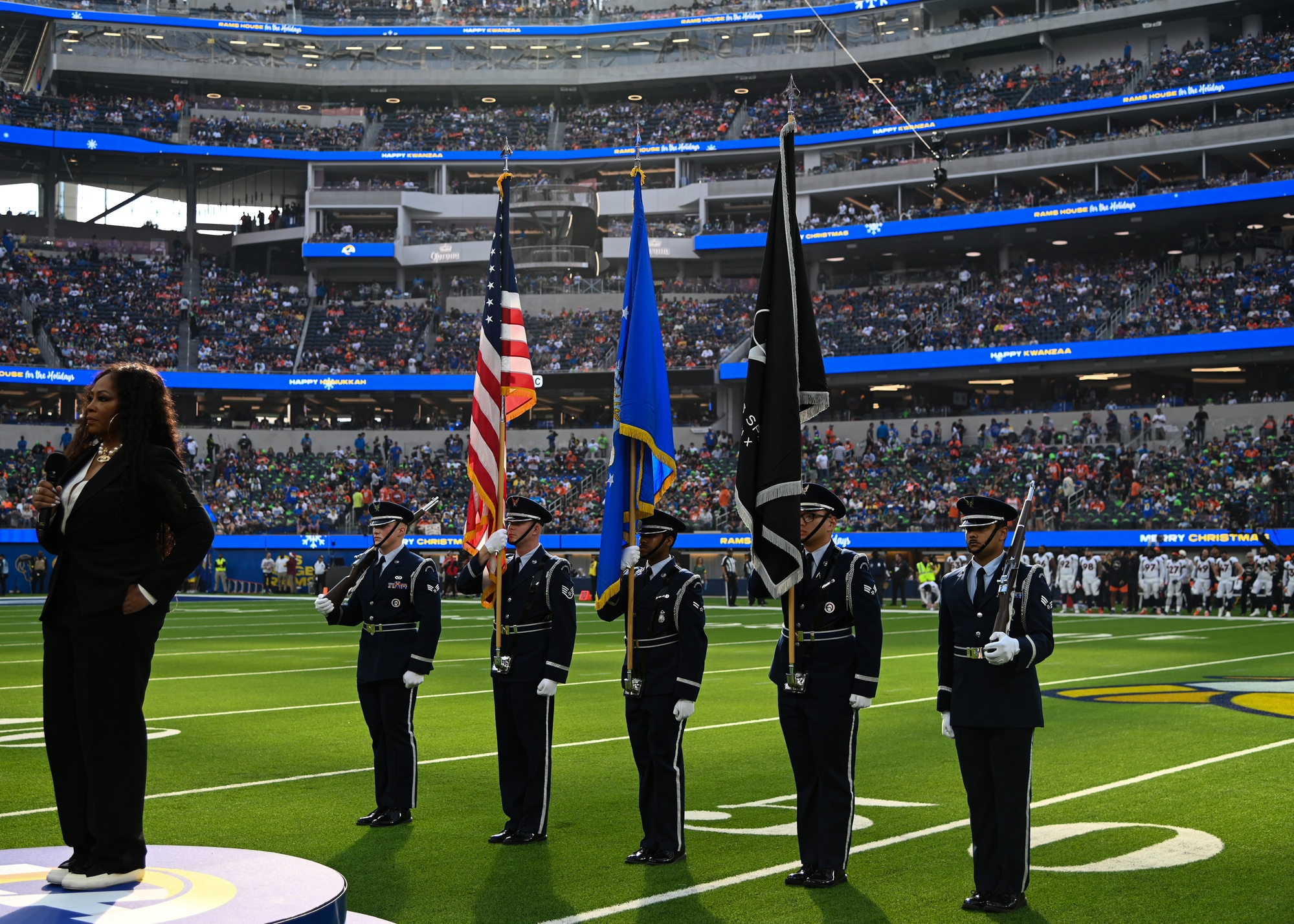 DVIDS - Images - Vandenberg's Honor Guard Presents the Colors at Rams Game  on Christmas Day [Image 4 of 10]