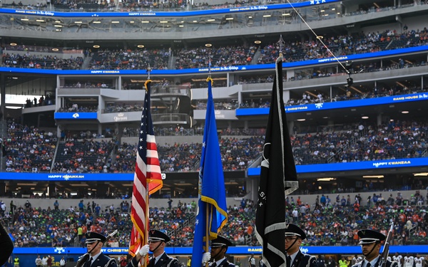 Vandenberg's Honor Guard Presents the Colors at Rams Game on Christmas Day