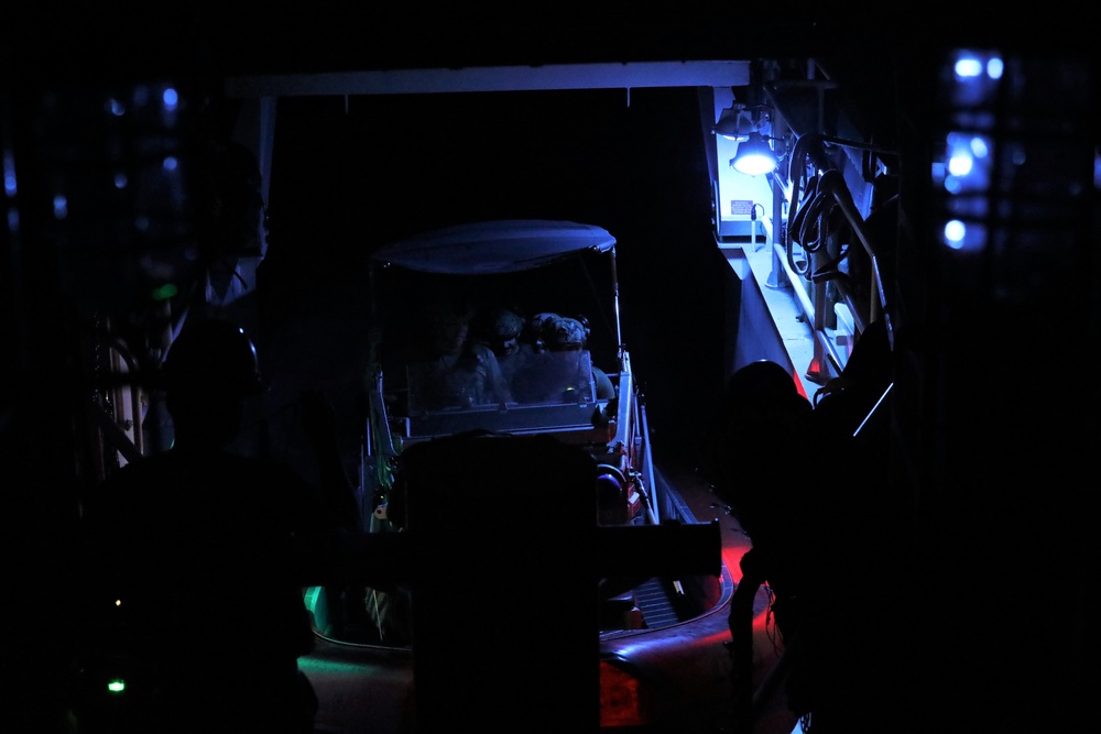 USCGC Charles Moulthrope conducts night small boat training in the Arabian Gulf