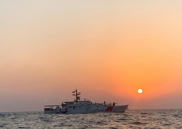 USCGC Charles Moulthrope patrols the Arabian Gulf