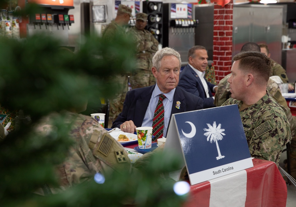 Senator Joe Wilson Talks with Service Members During Congressional Delegation, On Camp Arifjan, Dec. 25, 2022