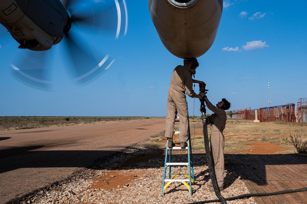 VMGR 252 flies over East Africa